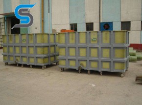 Hot plate material treatment tank/spray room